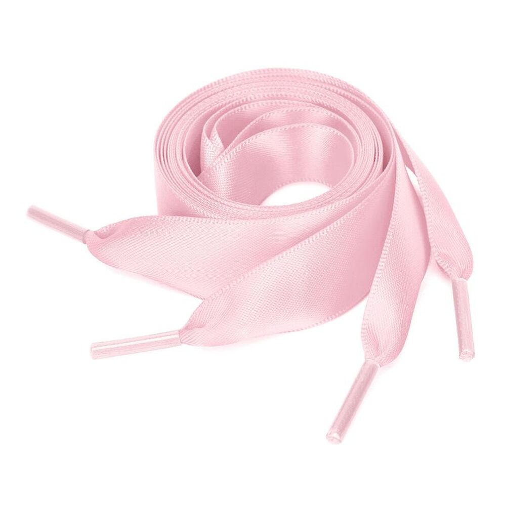 2 Pairs Satin Flat Ribbon Shoelaces Sneakers Canvas Shoestrings Pink